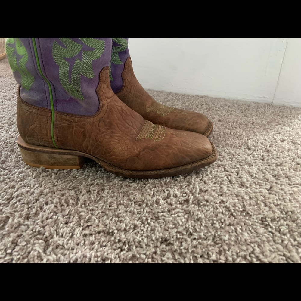 Purple and Green Twisted X boots